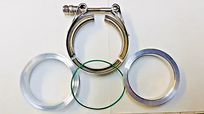$26 • Buy 3.5  Aluminum VBand V-Band Clamp Flange Kit O-ring Oring Turbo Intake 