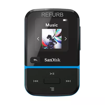 SanDisk 16GB Clip Sport Go MP3 Player Blue W FM Radio SDMX30-016G-G46B USED/RFB • $27.99