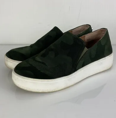 Men Steve Madden Zayna Green Camo Slip-on Platform Flats Shoes Sz 7.5 • $15.99