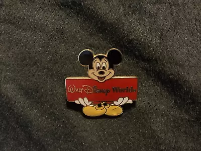 Disney Pin Vintage Waffle Back Mickey Mouse Walt Disney World Banner • $8