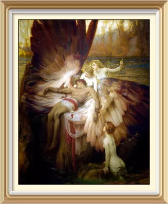 Herbert James Draper Art Print Mythology LAMENT FOR ICARUS Mermaid Nude Woman • $1.68