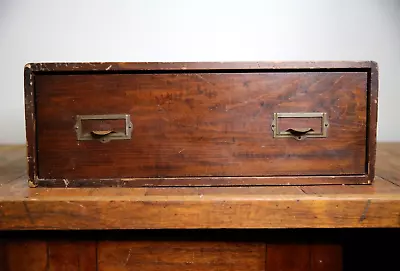 Antique Spool Cabinet Linen Storage 1 Drawer Apothecary Wood Map File Cabinet • $375