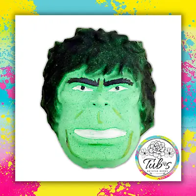 Green Superhero Bath Bomb Incredible Hulk Marvel Avenger Gift Kids Fun Vegan UK • £8.95