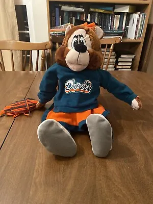 Miami Dolphins Cheerleader Bear Plush Stuffed Animal Toy NFL 1999 Nanco Vintage • $5.95