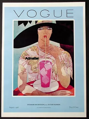 Vogue Poster From 1926 Magazine Cover Interior Fashions Art Deco Wall Art Print! • $19.99