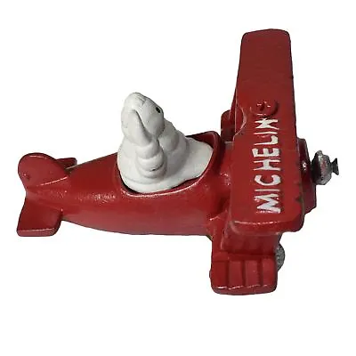 Michelin Man In Airplane Plane Mascot Figure Statue Bibendum Figurine Cast Iron • £14.34