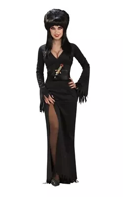Licensed Elvira Goth Mistress Vampiress Womens Fancy Dress Halloween Costume • $45.46