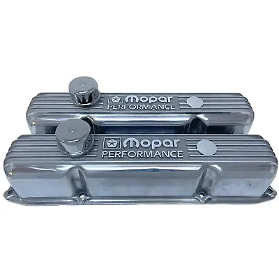 NOS Mopar 383 400 440 Polished Die-Cast Polished Aluminum Valve Covers • $295