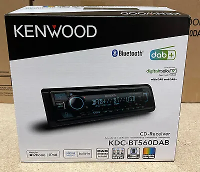 Kenwood CD/MP3 DAB+ USB Bluetooth Car Stereo Radio Alexa Ready  KDC-BT560DAB • £129.95