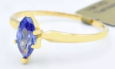 AAA TANZANITE 0.88 Cts RING 10K YELLOW GOLD - New With Tag • $0.99