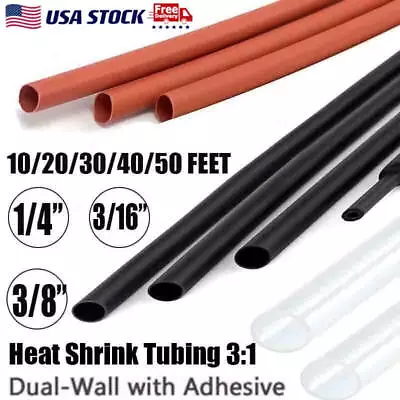 Ratio 3:1 Heat Shrink Tubing Marine Grade Wire Insulation Kit (3/16  3/8  1/4 ) • $10.99