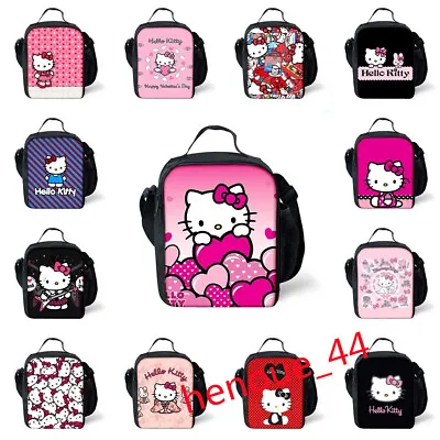 Hello Kitty Cat Lunch Bag Insulated Student Snack Travel Picnic Box Kids Gift AU • $14.99