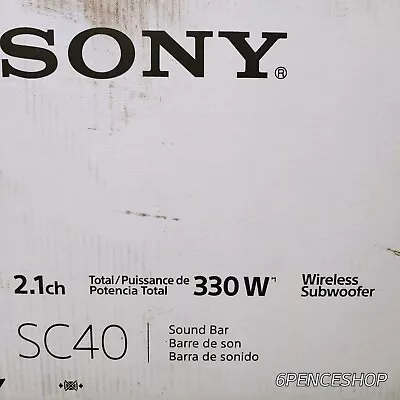 $79.99 • Buy Sony HT-SC40 2.1ch Soundbar With Wireless Subwoofer Bluetooth/HDMI Open Box