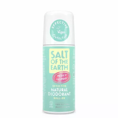 SALT OF THE EARTH NATURAL DEODORANT ROLL-ON MELON & CUCUMBER 75ml - Vegan • £8.99