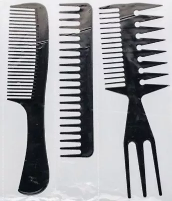 3Pcs Home Hair Styling Hairdressing Salon Barber Detangling Wide Tooth Comb Set • £2.99