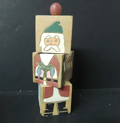 Midwest Of Cannon Falls Rotating Block Santa Toy 4 Different Views Vintage  • $15