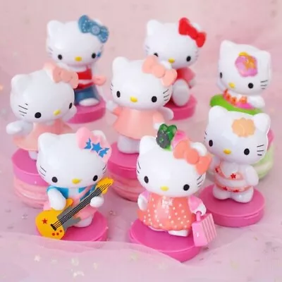 8Pcs Hello Kitty KT Cake Toppers Decor Model Action Figures Girls Toy Gift Set • $15.16