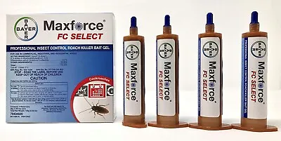 Bayer Maxforce FC Select Roach Bait Gel - Controls Roaches 1 Box=4 X 30 G Tubes • $35.99