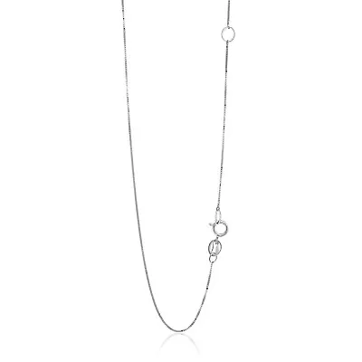 14k White Gold Adjustable Box Chain 0.6mm Width 18 -20  Inch Length Necklace • $132.59