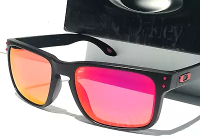 NEW OAKLEY HOLBROOK Mat Black Ducati Red W POLARIZED Galaxy Pink Sunglass 9102 • $118.87