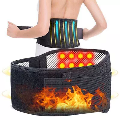 Back Support Brace Belt Lumbar Lower Waist Magnetic Pain Relief Adjust Trimmer • $9.95