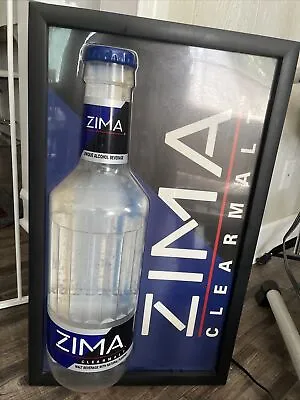 Vintage Zima 3D 1993 ZIMA Clearmalt Lighted Bar Sign Malt Liquor Beer Sign Works • $90
