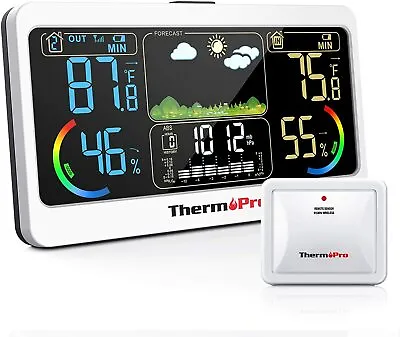 $39.99 • Buy ThermoPro TP68B 500ft Weather Station Thermometer Indoor Outdoor Hygrometer Digi