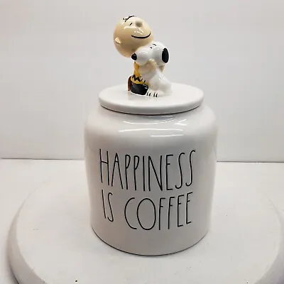 Rae Dunn Peanuts Happiness Is Coffee Canister Cookie Jar Snoopy Charlie Brown • $44.99