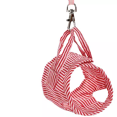 Hamster Pet Harness Leash Comfort Adjustable Stripe Vest Lead Rope Red L Size • £6.49