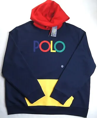 POLO RALPH LAUREN Men's Big & Tall Navy Colorblock Double Knit Pullover Hoodie  • $117.30