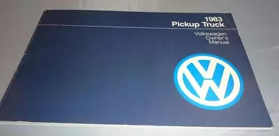 Vtg 1983 VW Volkswagen Pickup Truck Owner's Manual Original RARE Excellent Cond • $98.50