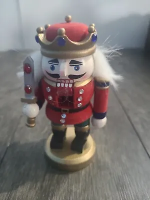 Wooden Nutcracker With Sword 5  Tall Crown • $9