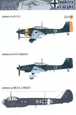 Owl Decals 1/144 JUNKERS AT NIGHT German Night Fighters • $5.99