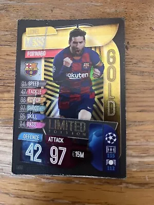 Match Attax 2019/20 19/20 Lionel Messi Gold Limited Edition No Le5g • £6.05
