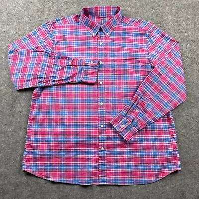 Vineyard Vines Shirt Men XL Red Blue Plaid Button Up On The Go Performance Brrr • $29.95