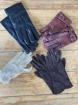 Vintage Glove Lot Leather Crocheted Coach Da Vinci Grandoe Shalimar Men Women’s • $19