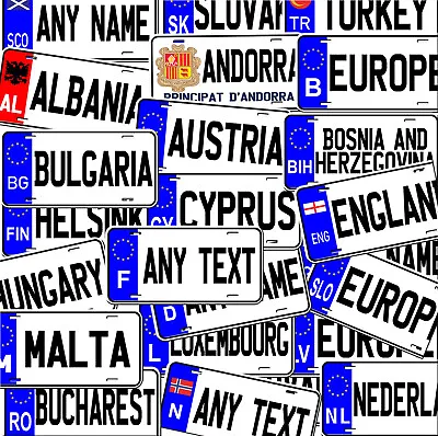 Europe Countries US Size Any Name Personalized Novelty Car License Plate • $18.89