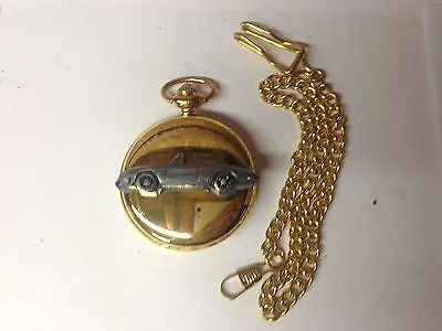 $23.20 • Buy Alfa Romeo Spider Round Tail Ref1  Pewter Effect Emblem Gold Quartz Pocket Watch