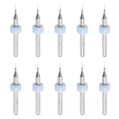 10pcs 1/8  Shank 0.2mm Tungsten Carbide CNC Engraving Micro PCB Drill Bits Set • $13.59