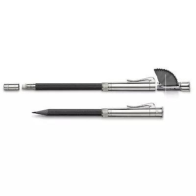 Graf Von Faber Castell Perfect Pencil Black Platinium Plated Cap 118568 • $211.42