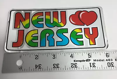 Vintage 1980’s Metallic Foil State Sticker New Jersey Bumper RV Decal 6  X 3  • $9.59