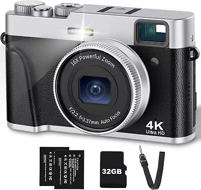 Digital Camera 48MP 60FPS 4K Video WiFi & App Control Photo 16x Zoom VLOG 32G SD • $59.99