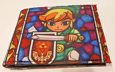 2015 Legend Of Zelda Tri-Force Link STAINED GLASS Bi-Fold Nintendo Wallet Unused • $28.75