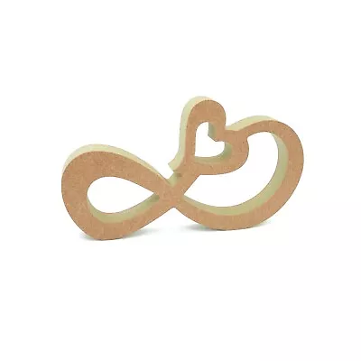 Freestanding Infinity Heart Shape MDF Wooden Craft Blank 18mm Love Valentine Diy • £3.75