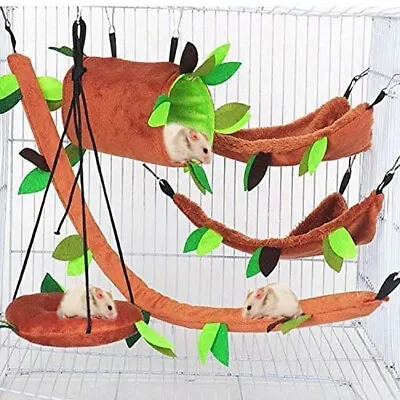 1/3/5Pcs Pet Hamster Bird Hanging Swing Hammock Animal Rat Mouse Cage Toys • £3.29