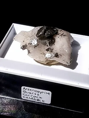 £38 • Buy Arsenopyrite Crystals On Quartz Caldbeck Fells Cumbria Minerals + Display Box