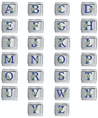 £4.66 • Buy Colorev Daisy Charm - BLUE DAISY LETTERS -  9mm Italian Modular Charm Bracelets