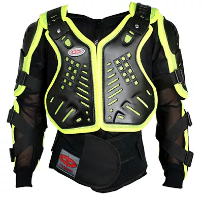 Perrini Green CE Approved Full Body Armor Motorcycle Jacket Night Visibility  • $64.99