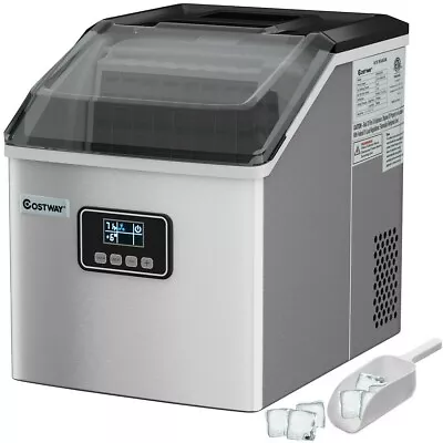 Stainless Steel Ice Maker Machine Countertop 48Lbs/24H Self-Clean Kitchen Silver • $198.96