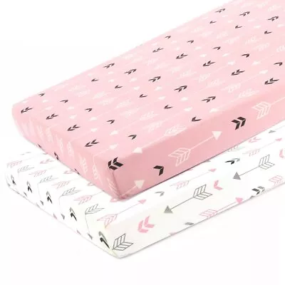 Stretchy Fitted Pack N Play Playard Sheet Set 2 Pack Portable Mini Crib Sheet... • $23.88